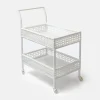 Discount Mrs. Alice Lorenzo White Rattan Bar Cart