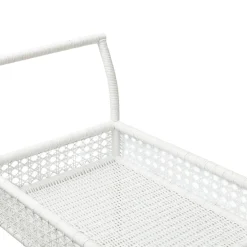 Discount Mrs. Alice Lorenzo White Rattan Bar Cart