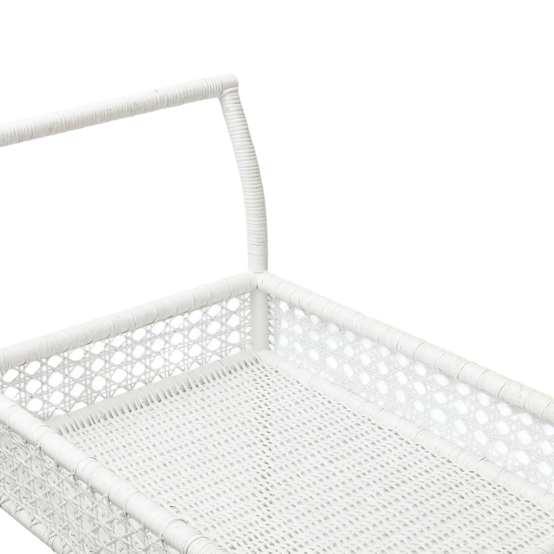 Discount Mrs. Alice Lorenzo White Rattan Bar Cart