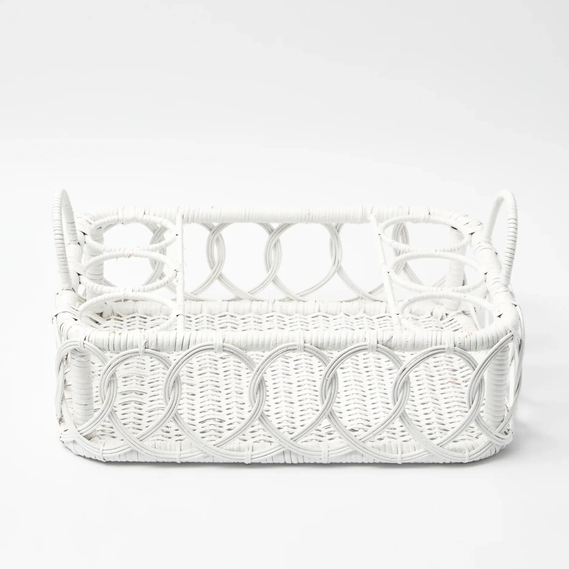 Discount Mrs. Alice Lorenzo White Rattan Drinks Tray