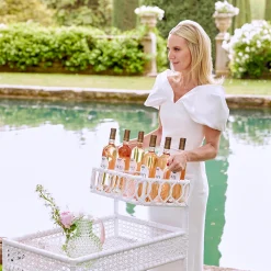 Hot Mrs. Alice Lorenzo White Rattan Drinks Tray