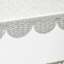 Online Mrs. Alice Madeleine White Rattan Scalloped Console Table
