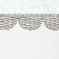 Online Mrs. Alice Madeleine White Rattan Scalloped Console Table
