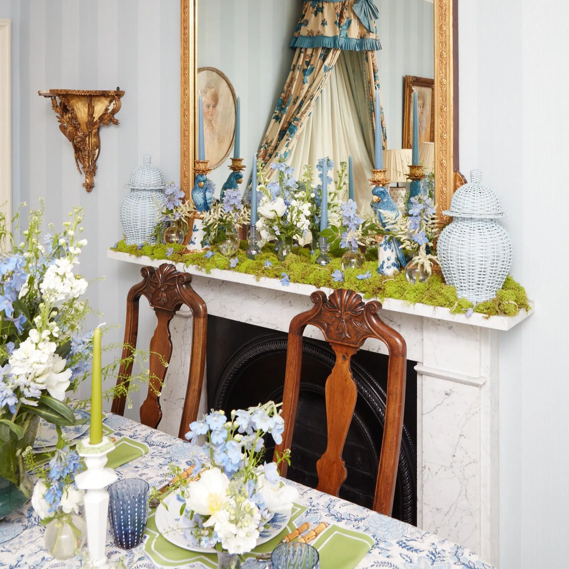 Best Mrs. Alice Madeline Azure Candle Holders (Pair)