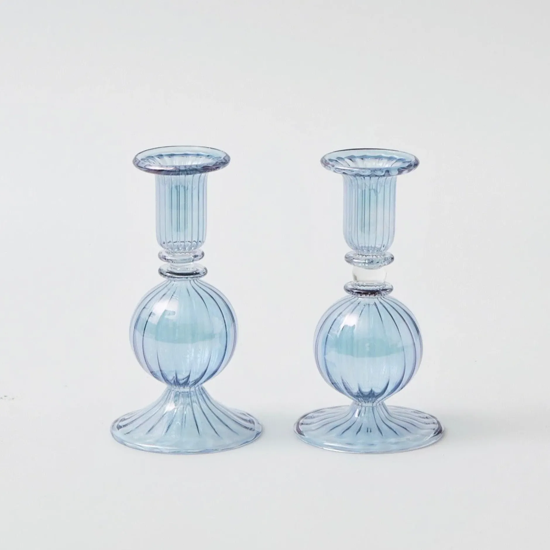 Best Mrs. Alice Madeline Azure Candle Holders (Pair)