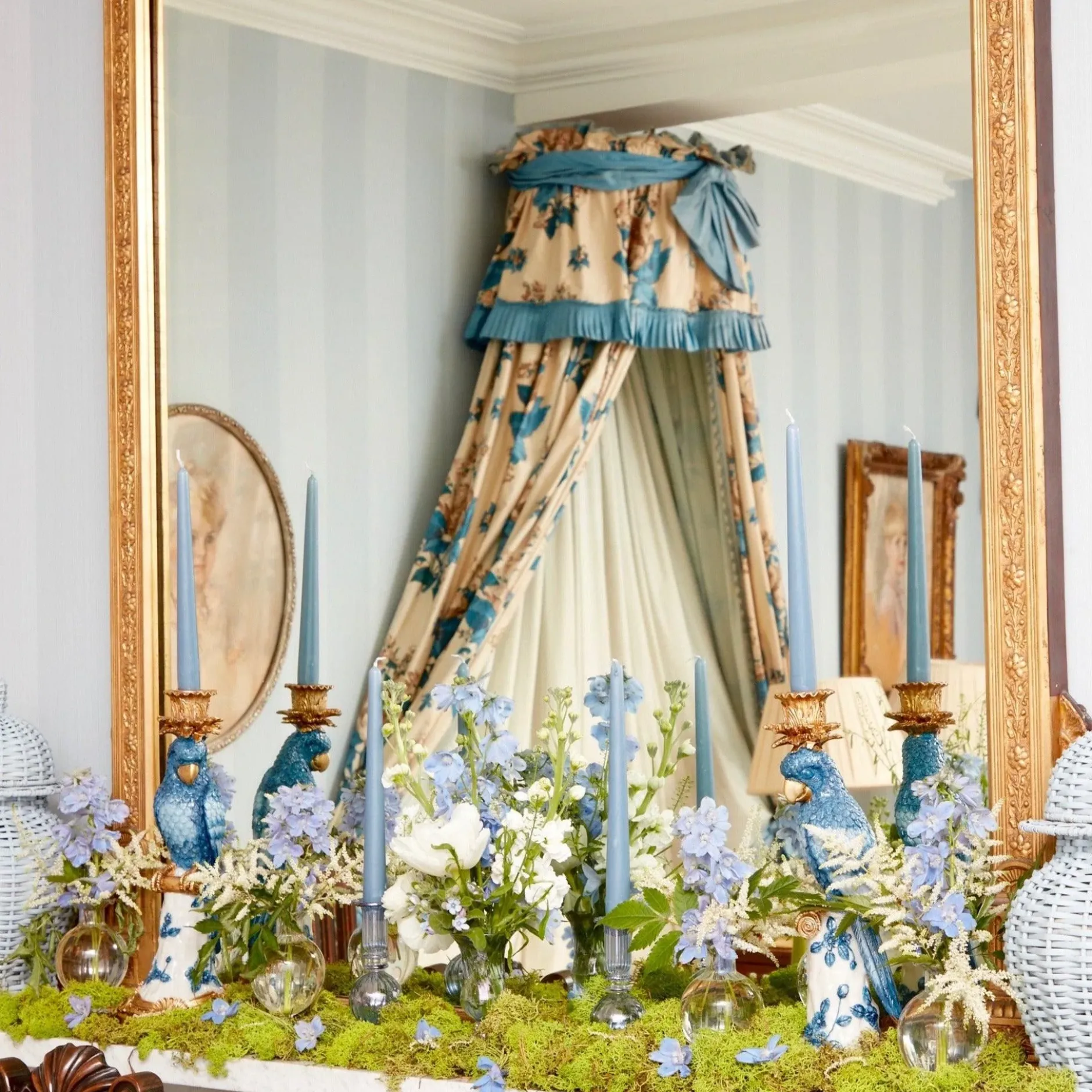 Best Mrs. Alice Madeline Azure Candle Holders (Pair)