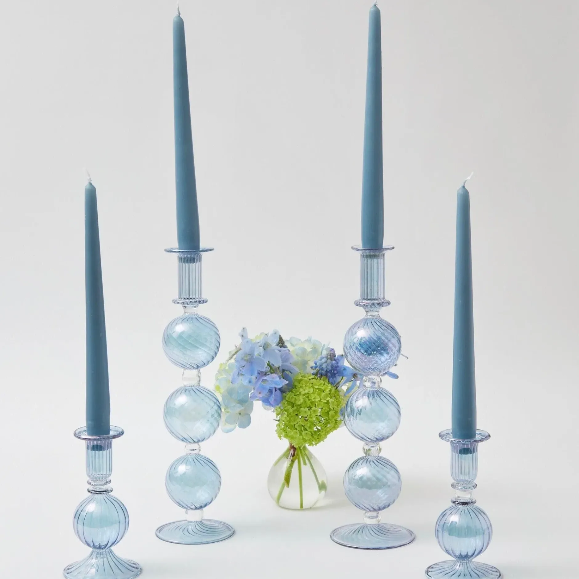 Best Mrs. Alice Madeline Azure Candle Holders (Pair)
