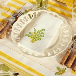 Mrs. Alice Mimosa White Linen Placemats (Set Of 4)
