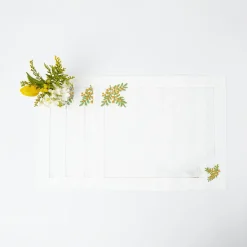Mrs. Alice Mimosa White Linen Placemats (Set Of 4)