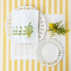 Mrs. Alice Mimosa White Linen Placemats (Set Of 4)