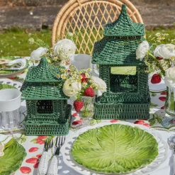 Discount Mrs. Alice Mini Green Rattan Pagoda Lantern (Pair)