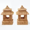 Best Mrs. Alice Mini Natural Rattan Pagoda Lanterns (Pair)