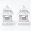 Outlet Mrs. Alice Mini White Rattan Pagoda Lanterns (Pair)