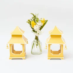 New Mrs. Alice Mini Yellow Pagoda Lantern (Pair)