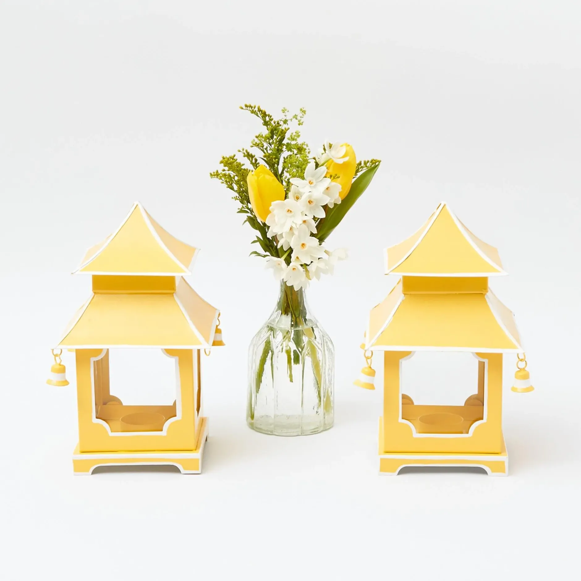 New Mrs. Alice Mini Yellow Pagoda Lantern (Pair)