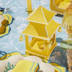 New Mrs. Alice Mini Yellow Pagoda Lantern (Pair)