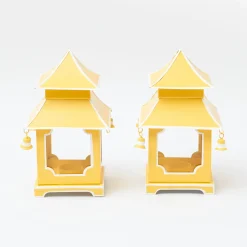 New Mrs. Alice Mini Yellow Pagoda Lantern (Pair)