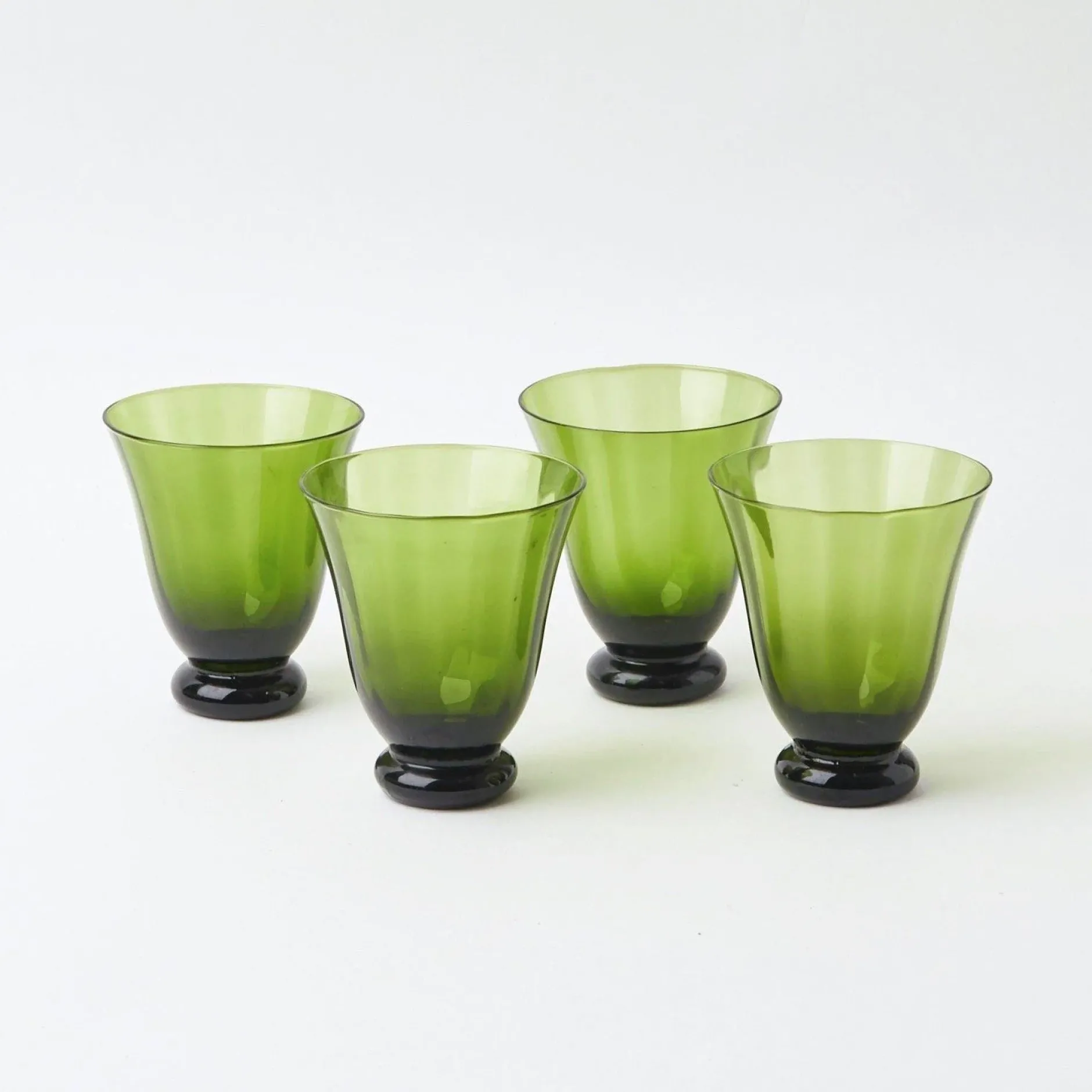 Hot Mrs. Alice Moss Green Tulip Glasses (Set Of 4)