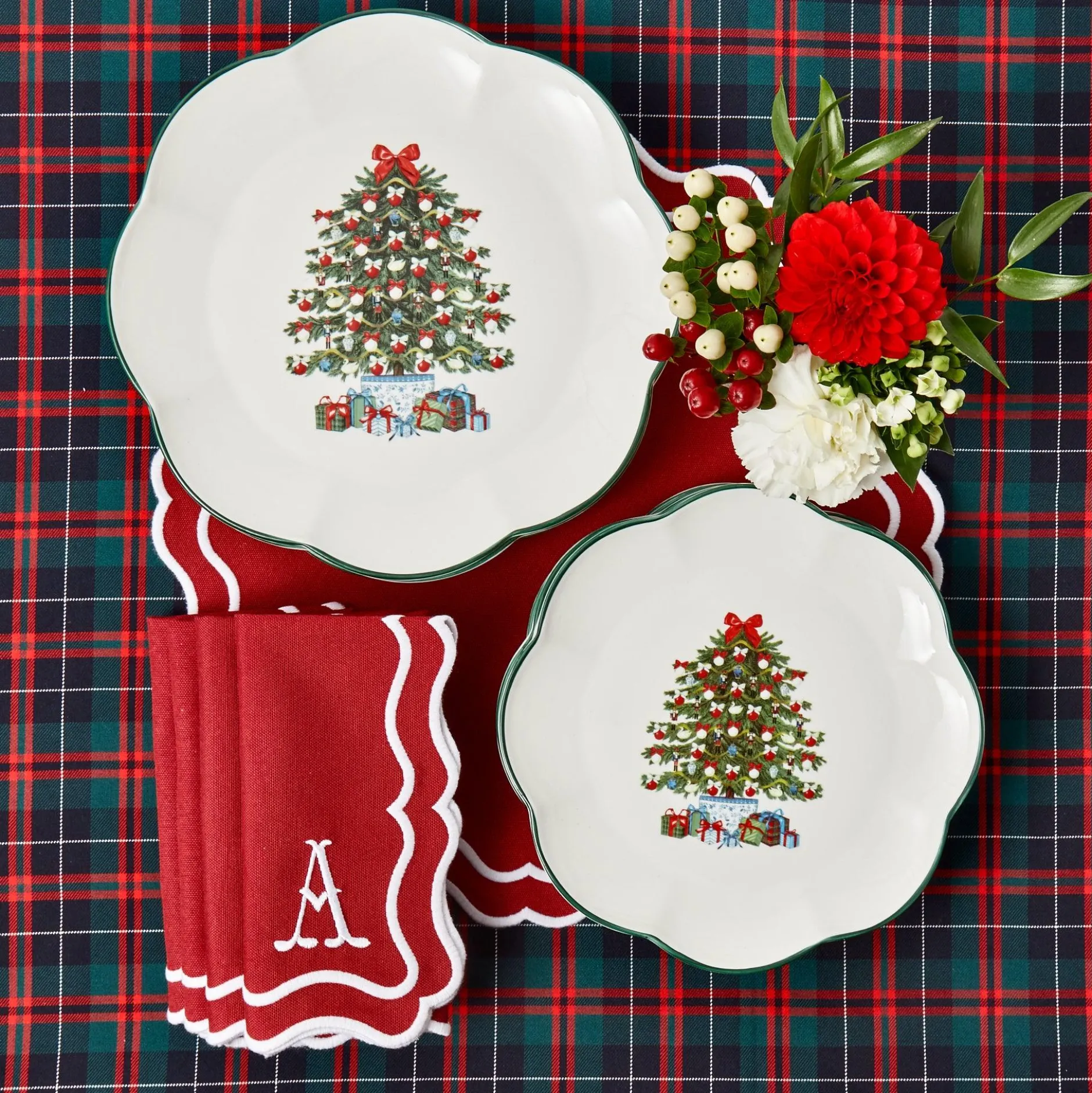 Outlet Mrs. Alice Christmas Tree Starter Plate (Set Of 4)