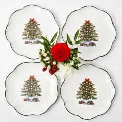 Outlet Mrs. Alice Christmas Tree Dinner Plate (Set Of 4)