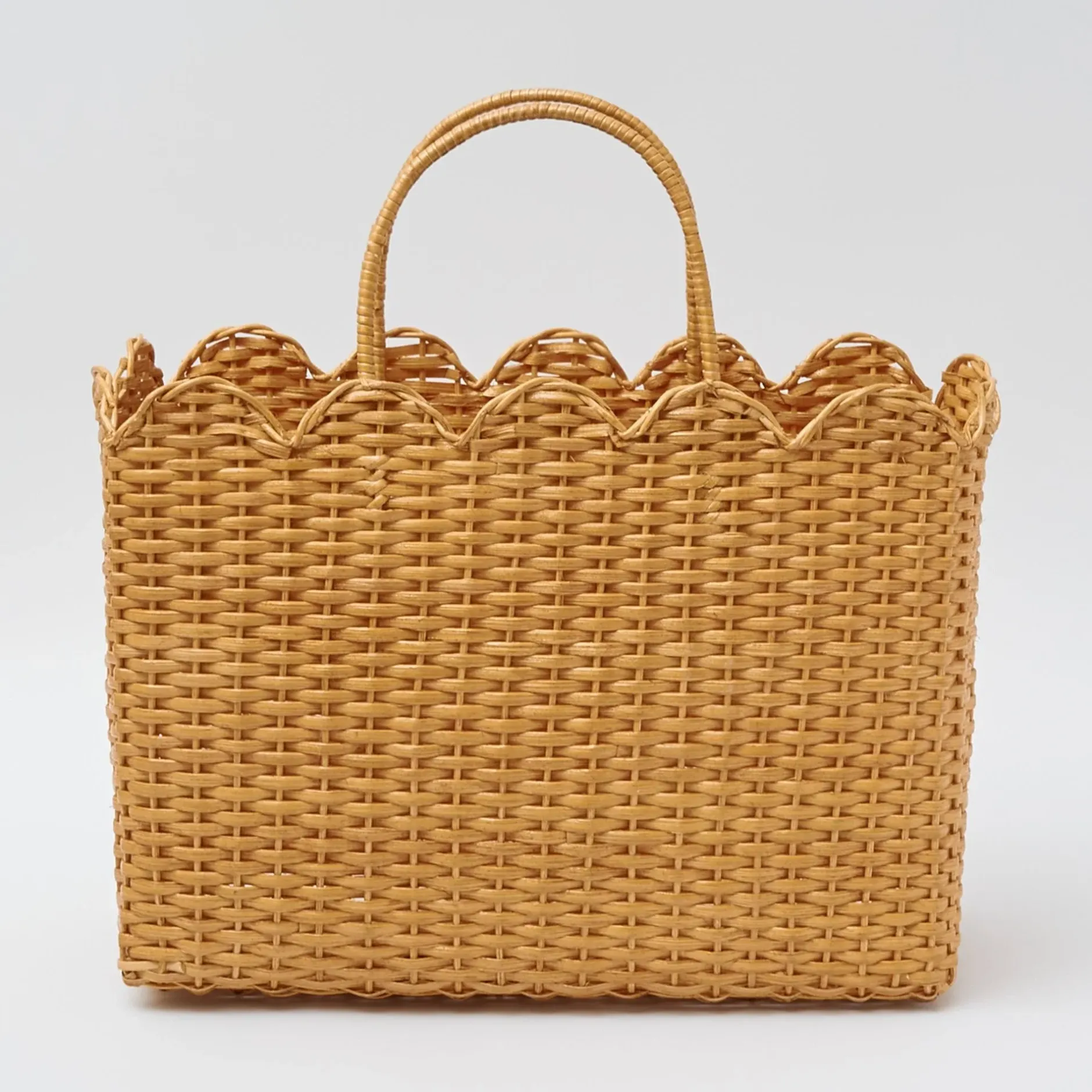 Hot Mrs. Alice Rattan Tote Bag (White Bow)