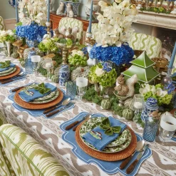Hot Mrs. Alice Mushroom Blue Linen Napkins (Set Of 4)