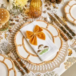 Outlet Mrs. Alice Mushroom White Linen Napkins (Set Of 4)