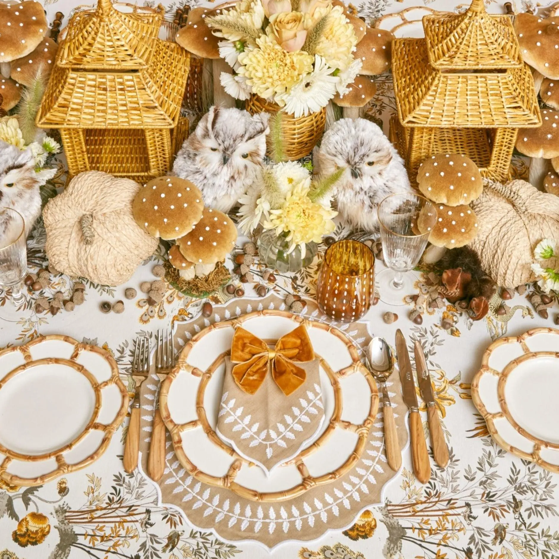 New Mrs. Alice Mustard Velvet Napkin Bows (Set Of 4)