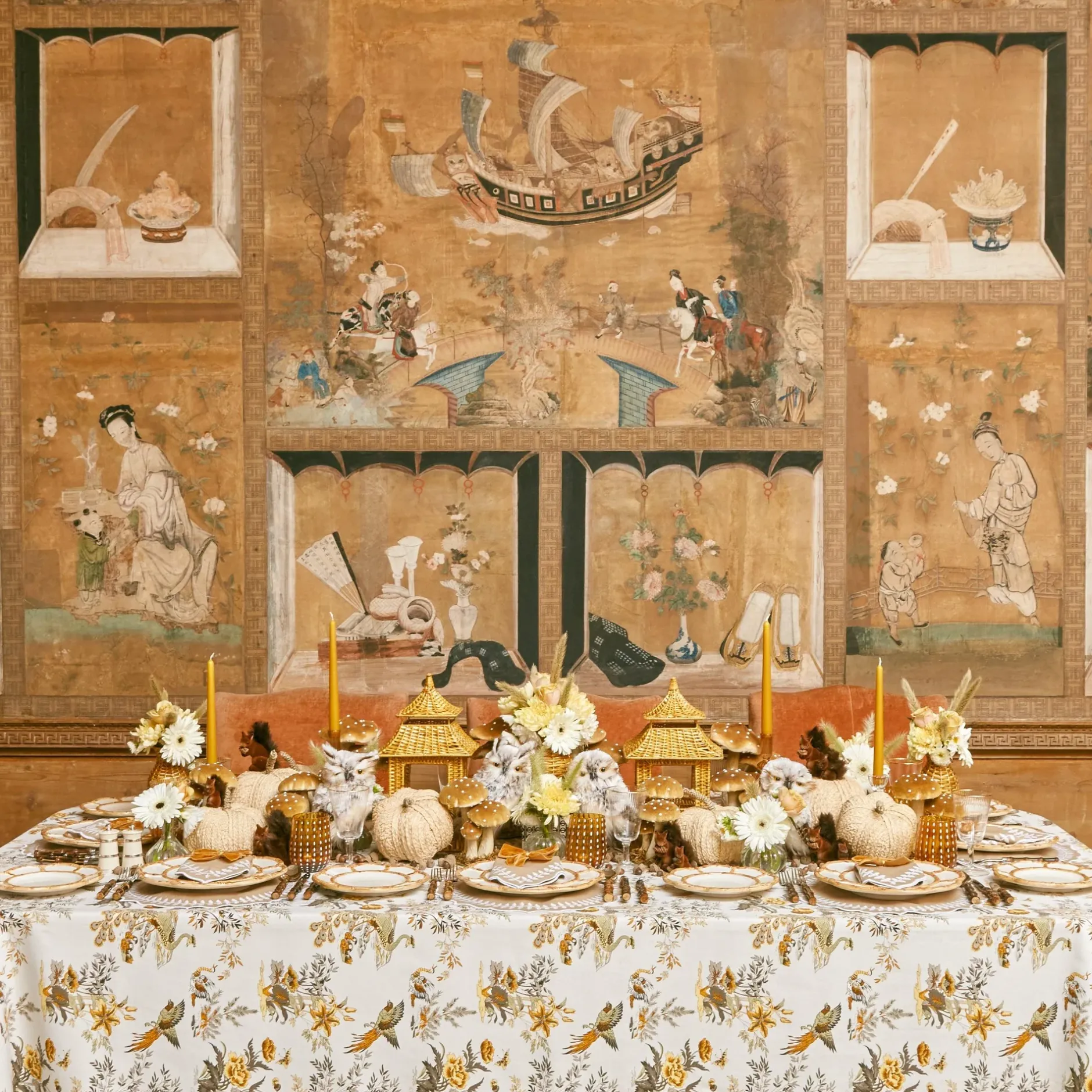 New Mrs. Alice Mustard Velvet Napkin Bows (Set Of 4)