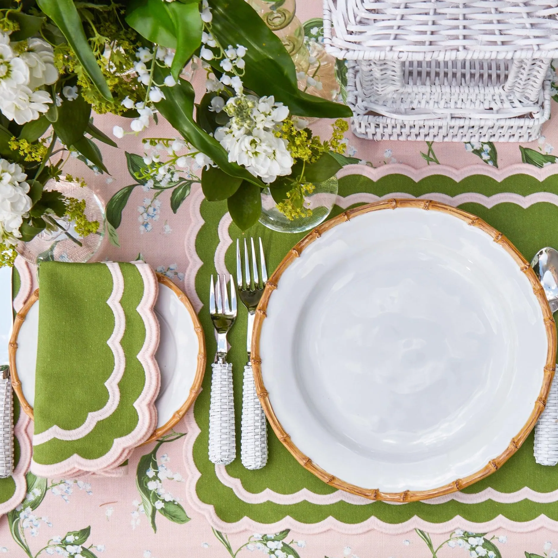 New Mrs. Alice Nancy Bamboo Dinner & Starter Plates (Set Of 8)