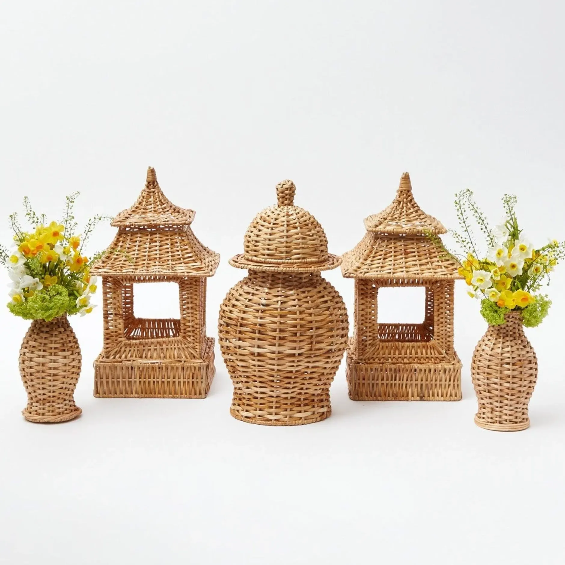 Online Mrs. Alice Natural Rattan Decoration Set