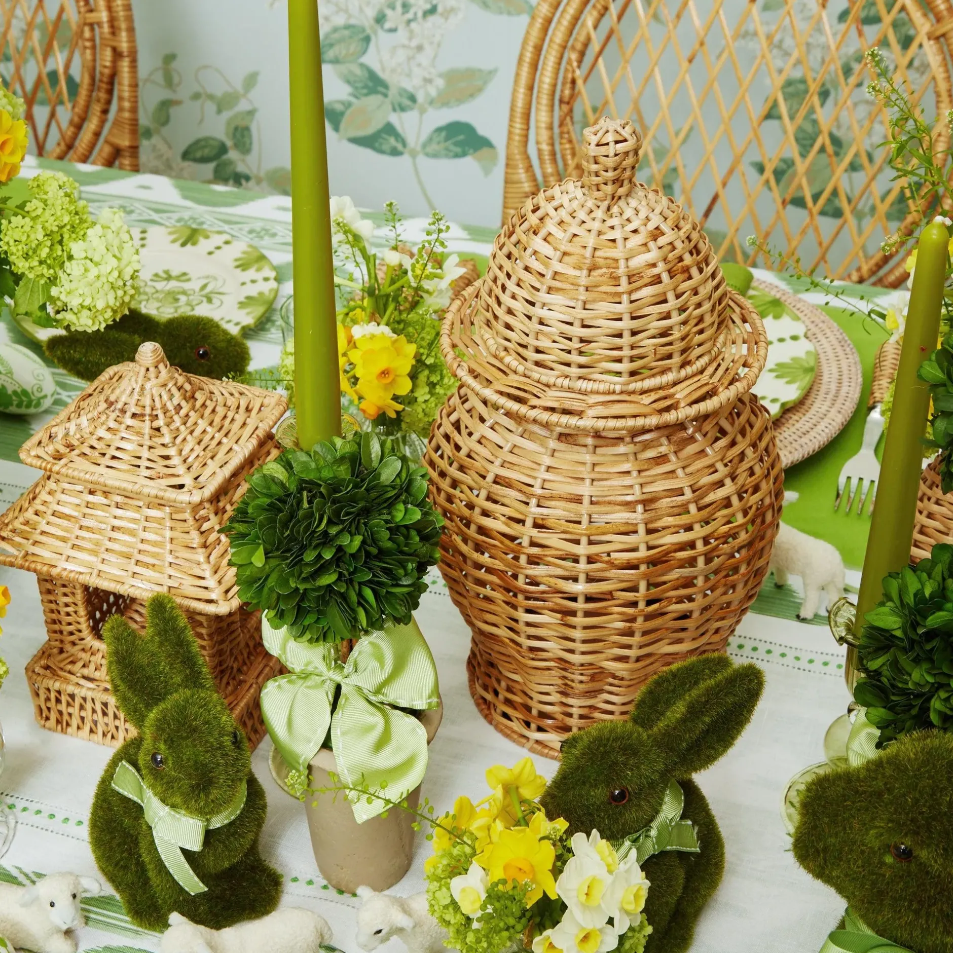 New Mrs. Alice Natural Rattan Decoration Set