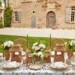 Hot Mrs. Alice Natural Rattan Pagoda Decoration Set