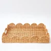 Sale Mrs. Alice Natural Scalloped Rattan Tray