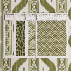 Hot Mrs. Alice Olive Green Ikat Stripe Fabric