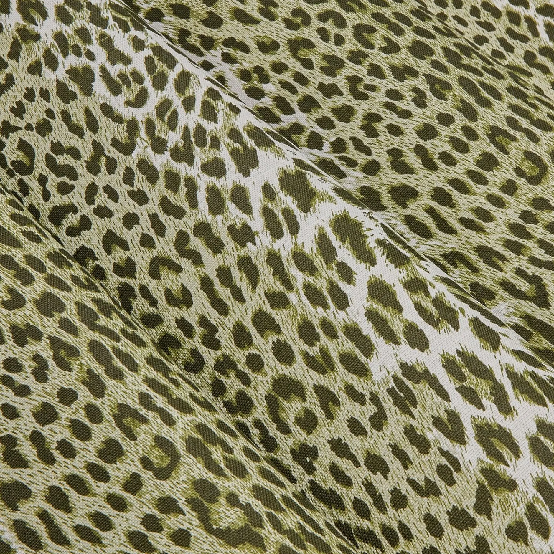 Mrs. Alice Olive Green Leopard Fabric