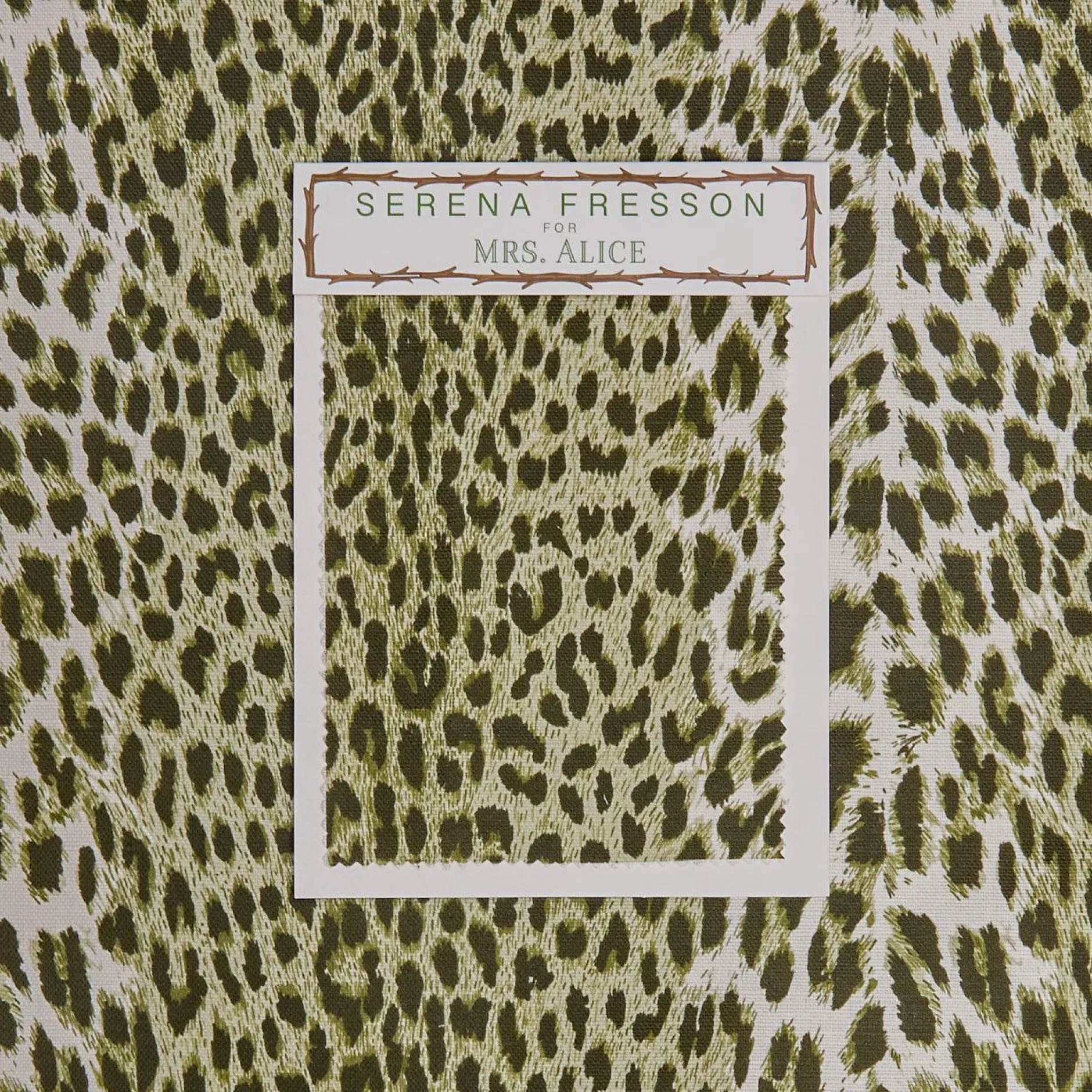 Mrs. Alice Olive Green Leopard Fabric