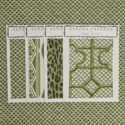 Online Mrs. Alice Olive Green Lotus Flower Fabric