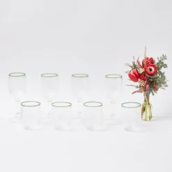 Clearance Mrs. Alice Olive Rim Swirl Glassware Set