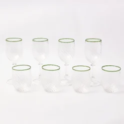 Clearance Mrs. Alice Olive Rim Swirl Glassware Set