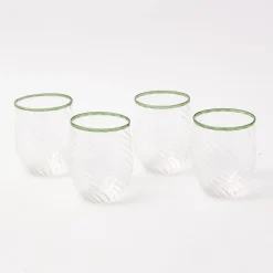 Mrs. Alice Olive Rim Swirl Glassware Set
