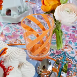 Clearance Mrs. Alice Orange Swirl Outdoor Glasses (Set Of 6)