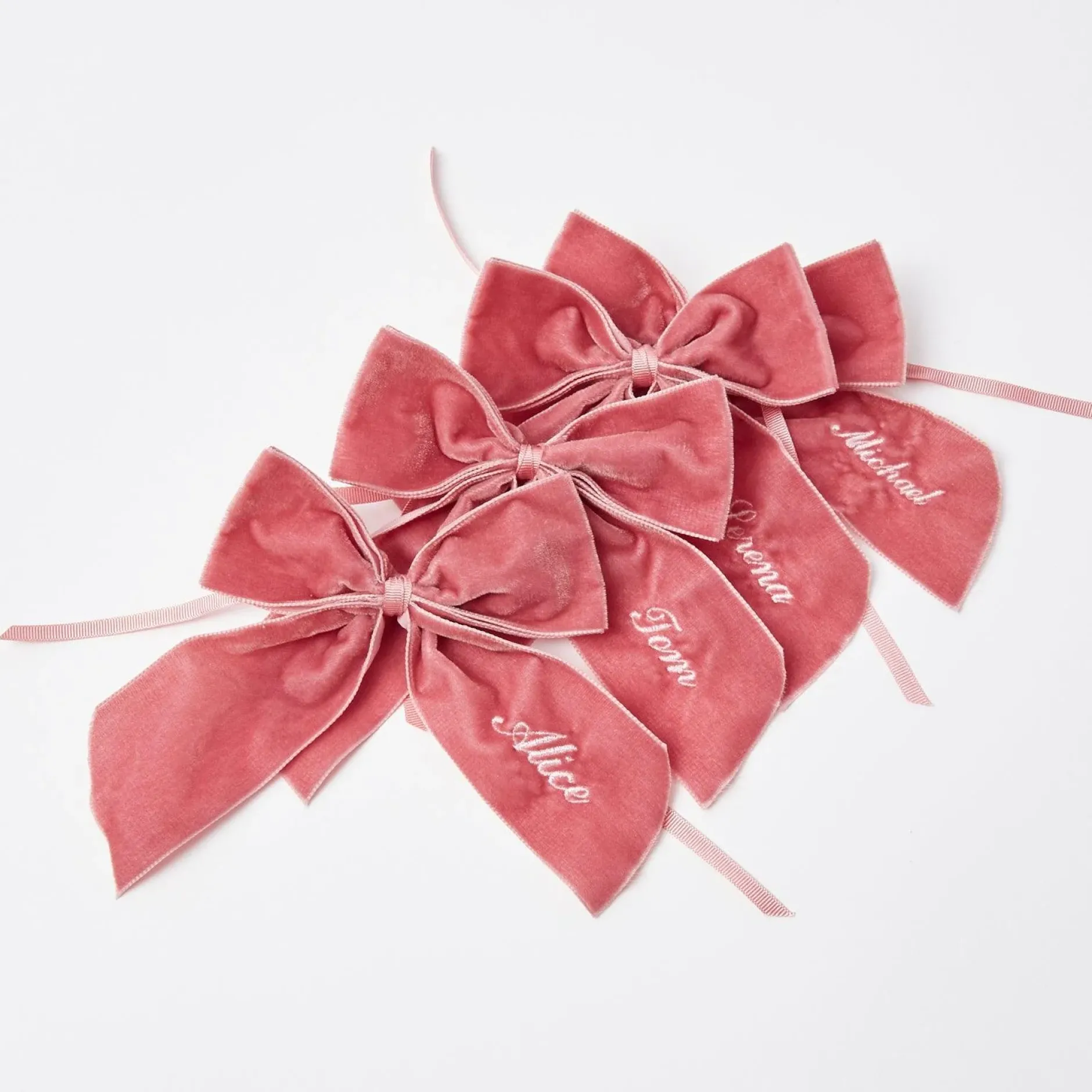Hot Mrs. Alice Personalised Dusty Pink Napkin Bow