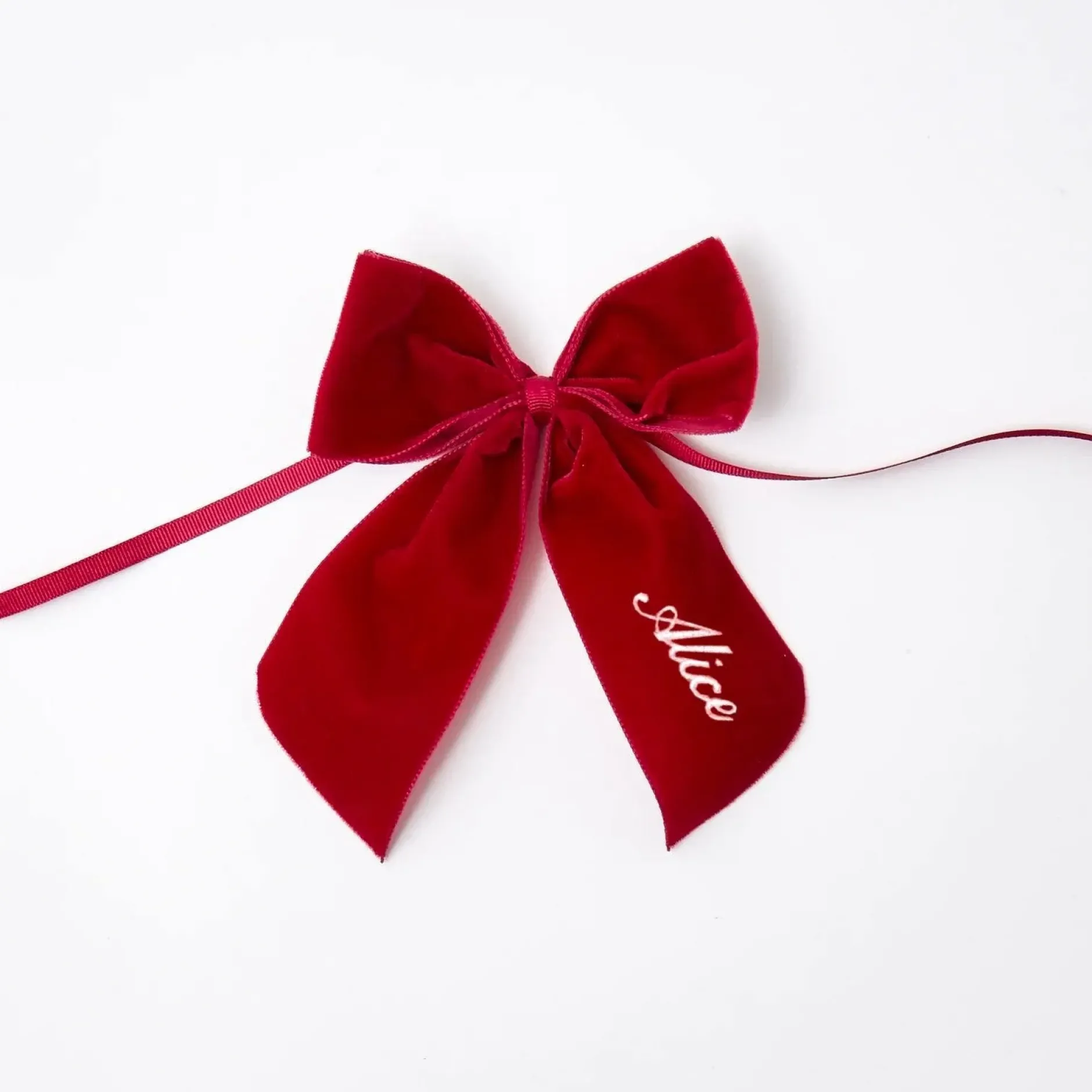 Outlet Mrs. Alice Personalised Red Velvet Napkin Bow