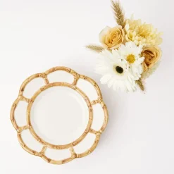 Online Mrs. Alice Petal Bamboo Ceramic Dinner Plate (Set Of 4)