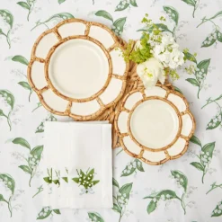 Clearance Mrs. Alice Petal Bamboo Ceramic Dinner & Starter Plates (Set Of 8)
