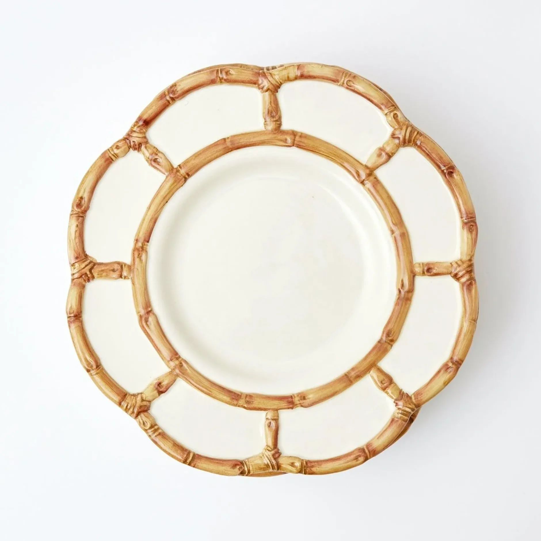Clearance Mrs. Alice Petal Bamboo Ceramic Dinner & Starter Plates (Set Of 8)
