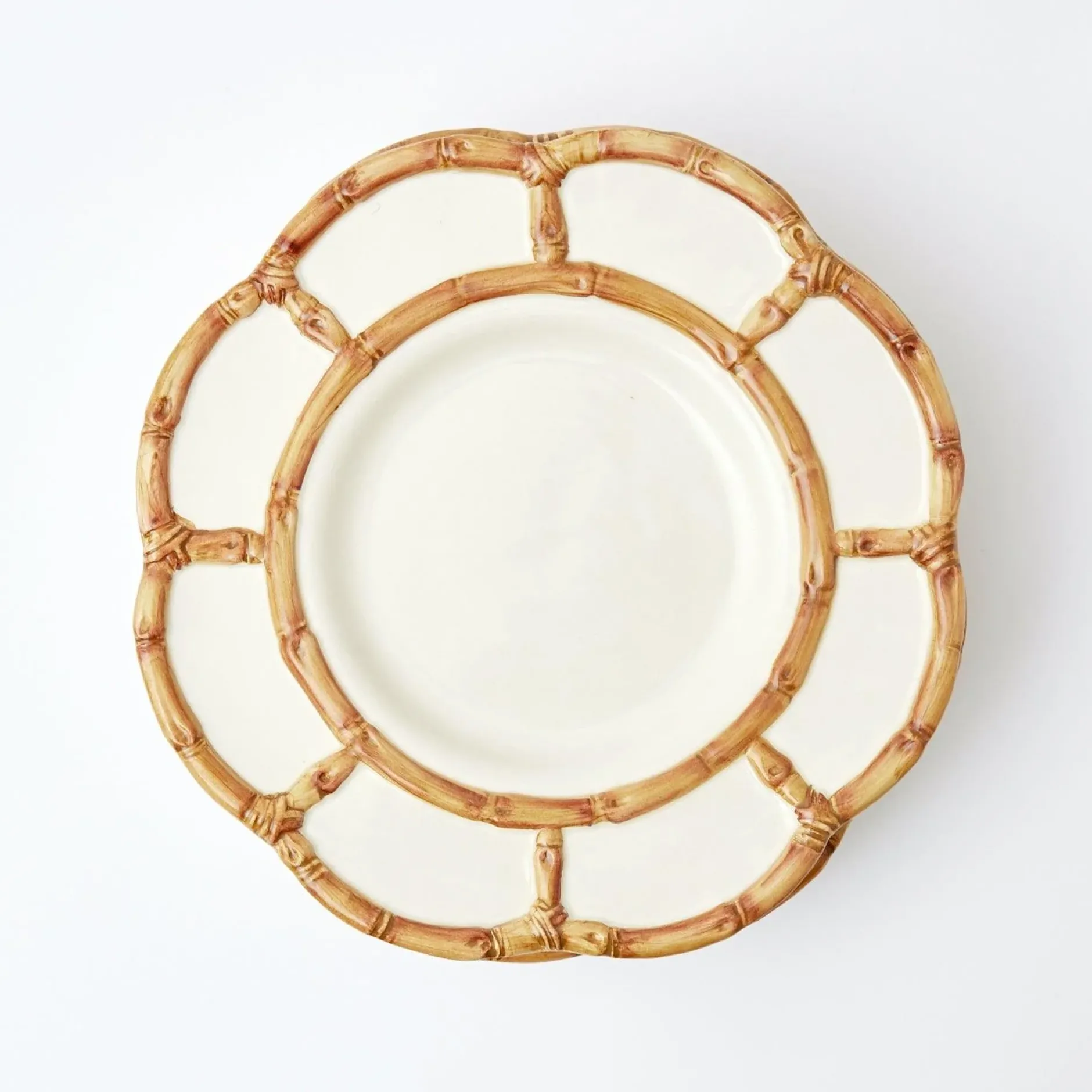 Hot Mrs. Alice Petal Bamboo Ceramic Dinner Plate