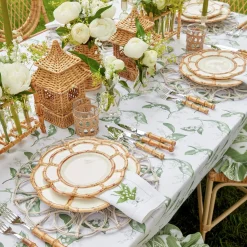 Mrs. Alice Petal Bamboo Ceramic Dinner & Starter Plates (Set Of 8)