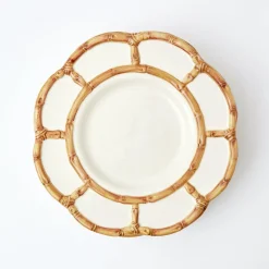 Mrs. Alice Petal Bamboo Ceramic Dinner & Starter Plates (Set Of 8)